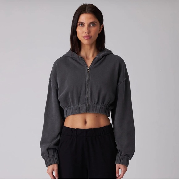 Talentless Zip Crop Hoodie - Picture 1 of 8